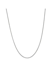 Load image into Gallery viewer, 14k White Gold 1mm Wide Polished Box Chain Necklace