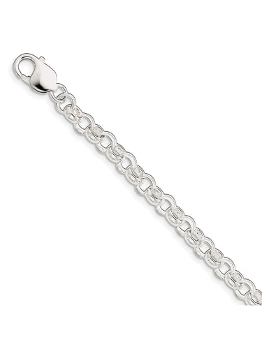 925 Sterling Silver 6.75mm Wide Rope Chain Necklace