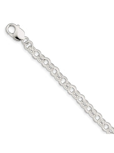 925 Sterling Silver 6.75mm Wide Rope Chain Necklace