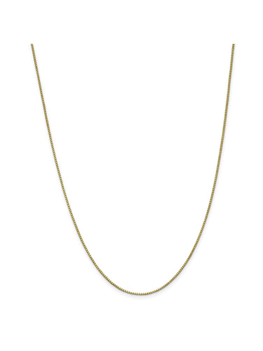 10k Yellow Gold 1mm Wide Box Chain Necklace