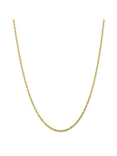 10k Yellow Gold 2.25mm D/C Extra-Lite Rope Chain Necklace