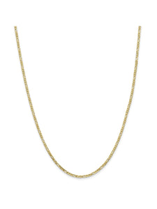 10k Yellow Gold 2.2mm Wide Figaro Chain Necklace