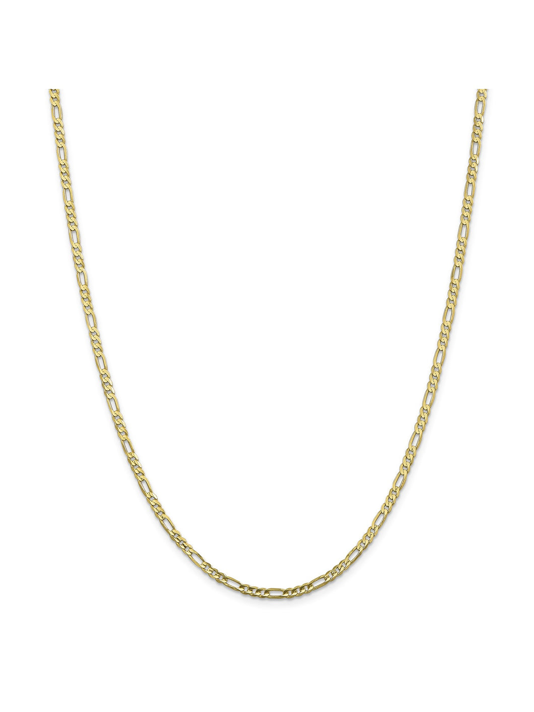 10k Yellow Gold 3mm Wide Figaro Chain Necklace