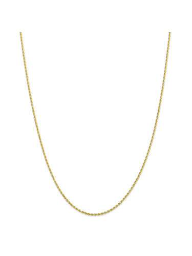 10k Yellow Gold 1.75mm Handmade Rope Chain Necklace