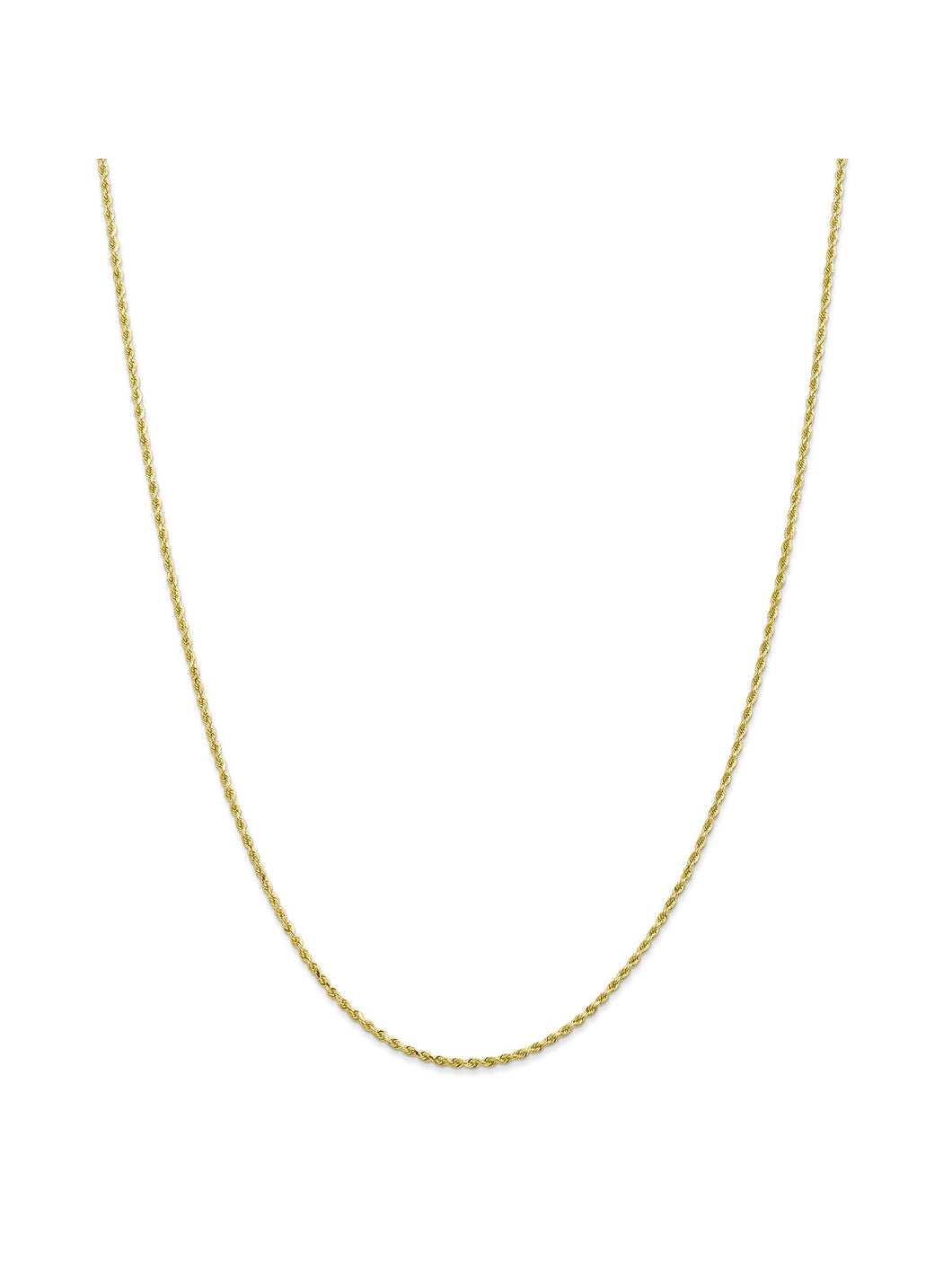10k Yellow Gold 1.75mm Handmade Rope Chain Necklace