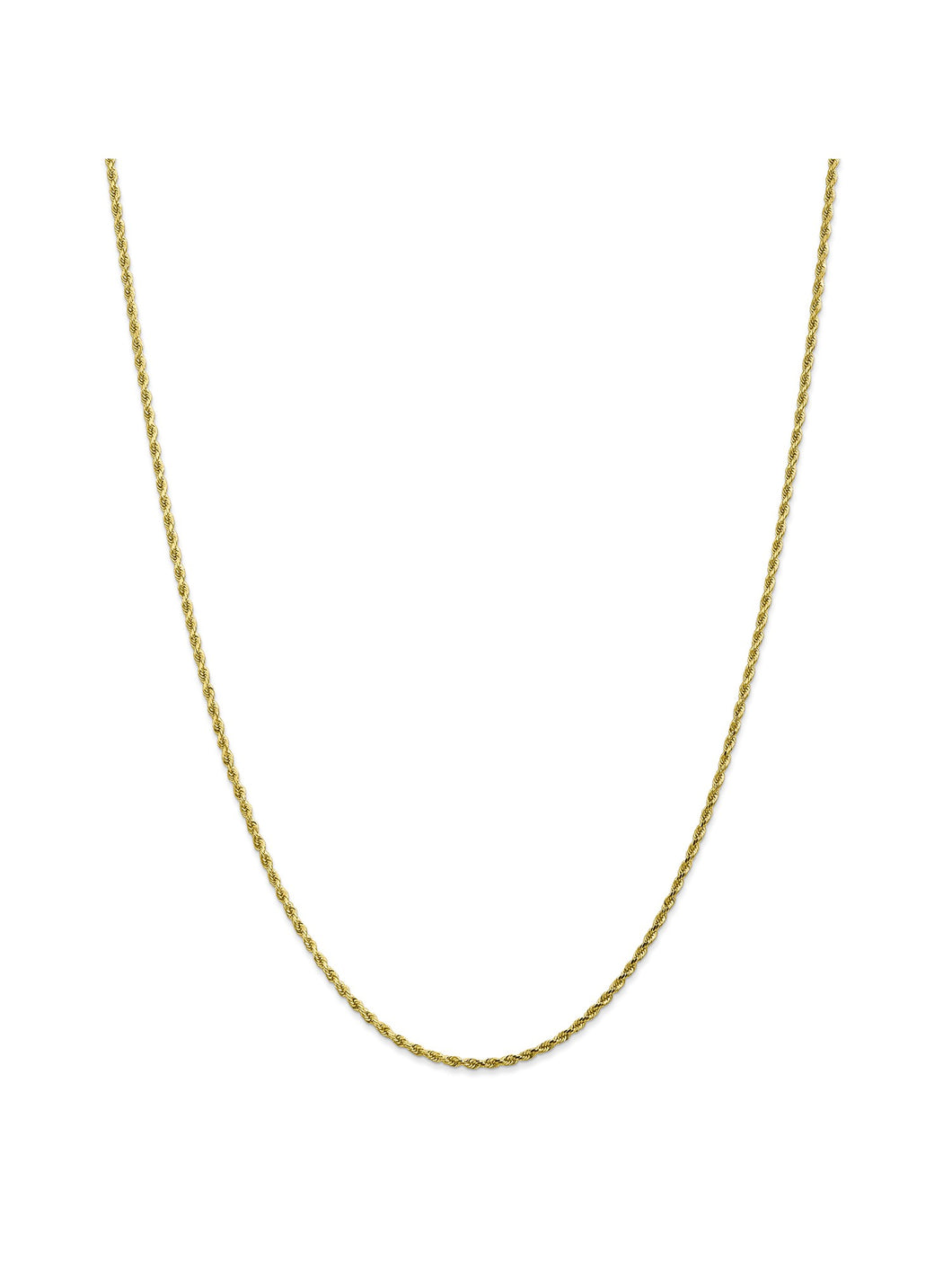 10k Yellow Gold 2mm Handmade Rope Chain Necklace