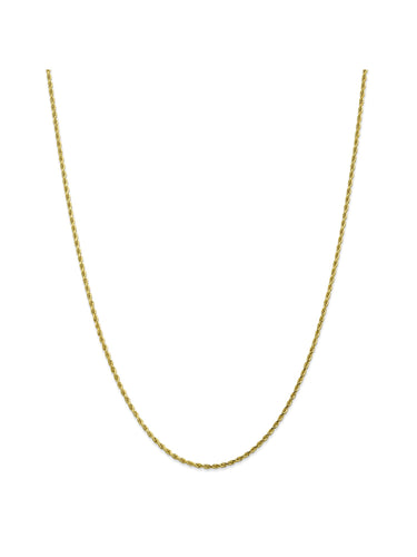 10k Yellow Gold 2mm Handmade Rope Chain Necklace