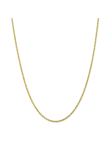 10k Yellow Gold 2.25mm Handmade Rope Chain Necklace