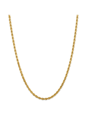 14k Yellow Gold 4mm Rope Chain Necklace