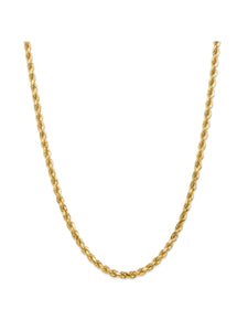14k Yellow Gold 5mm Rope Chain Necklace