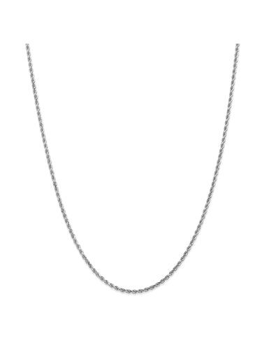14k White Gold 2mm Rope Chain Necklace