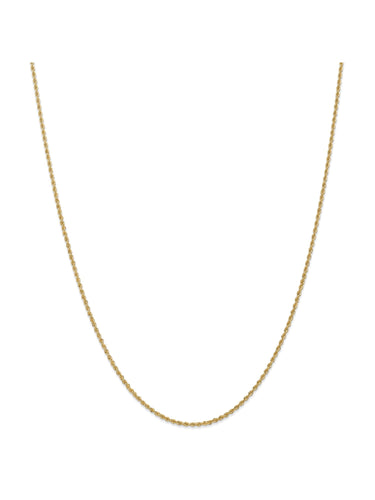 14k Yellow Gold 1.5mm Handmade Regular Rope Chain Necklace
