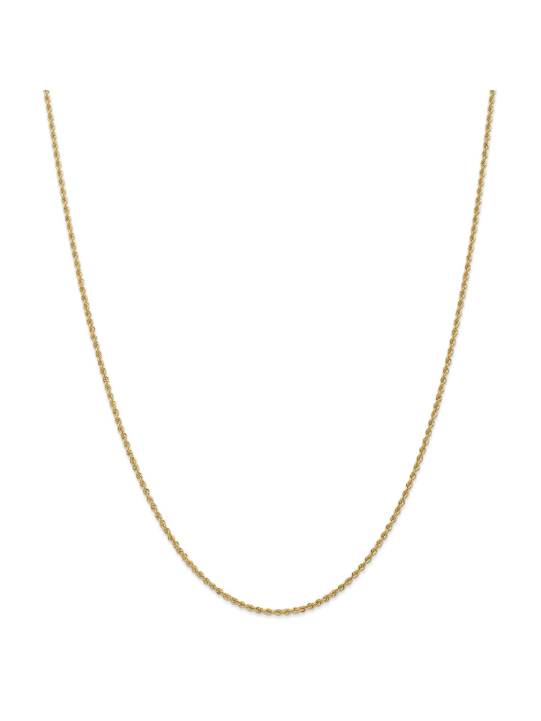 14k Yellow Gold 1.5mm Handmade Regular Rope Chain Necklace