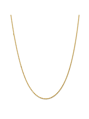 14k Yellow Gold 1.6mm Wide Rope Chain Necklace