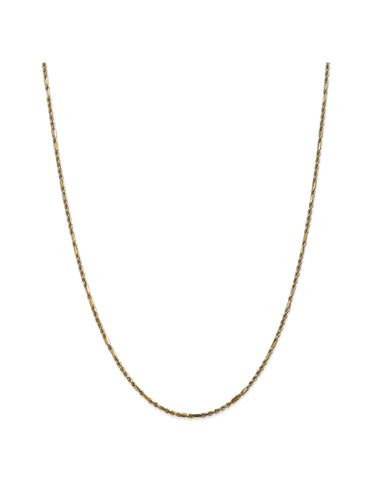 14k Yellow Gold 2mm Wide Milano Rope Chain Necklace