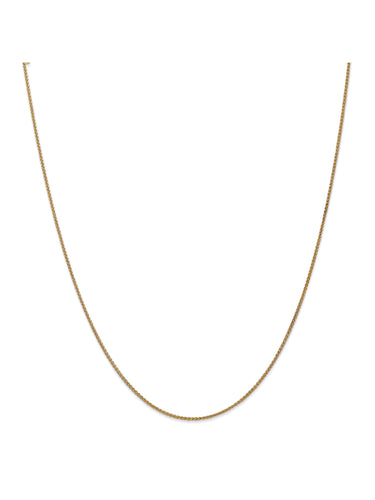 14k Yellow Gold 1.25mm Wide Wheat Chain Necklace