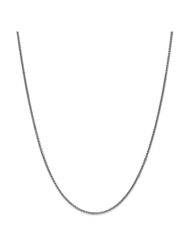 14k White Gold 1.4mm Wide Wheat Chain Necklace