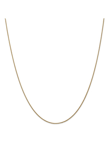 14k Yellow Gold 1mm Wide Wheat Chain Necklace