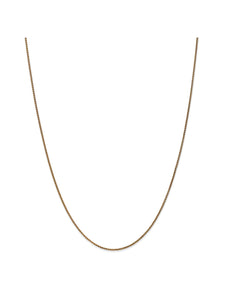 14k Yellow Gold 1.2mm Wide Wheat Chain Necklace