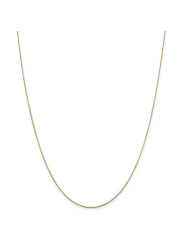 14k Yellow Gold 0.8mm Octagon Snake Chain Necklace
