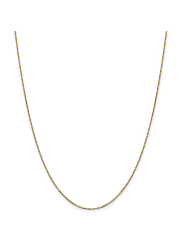 14k Yellow Gold 0.9mm Wide Box Chain Necklace
