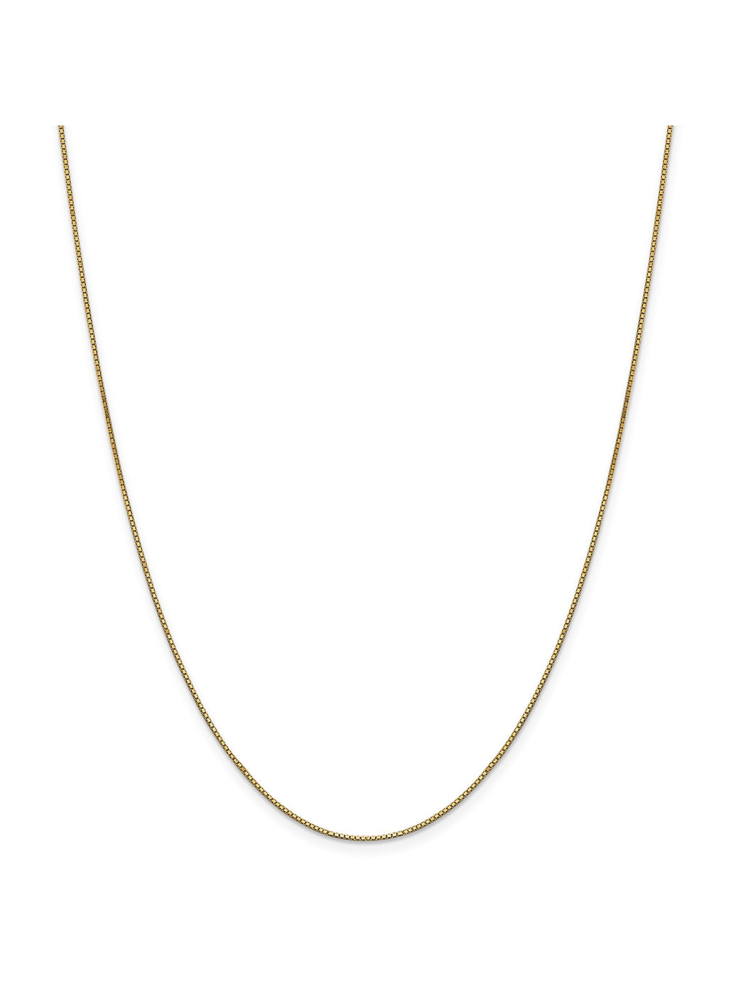 14k Yellow Gold 0.9mm Wide Box Chain Necklace