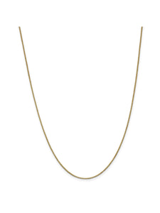 14k Yellow Gold 1mm Wide Shiny Box Chain Necklace