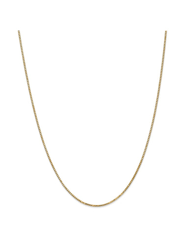 14k Yellow Gold 1.3mm Box Chain Necklace