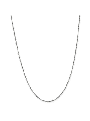 14k White Gold 1mm Wide Polished Box Chain Necklace