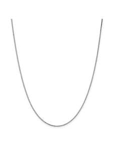 14k White Gold 1.1mm Wide Box Chain Necklace