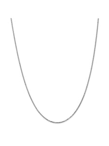 14k White Gold 1.25mm Wide Box Chain Necklace