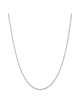 Load image into Gallery viewer, 14k White Gold 0.9mm Wide Solid Box Chain Necklace