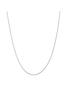 14k White Gold 1mm Wide Parisian Wheat Chain Necklace