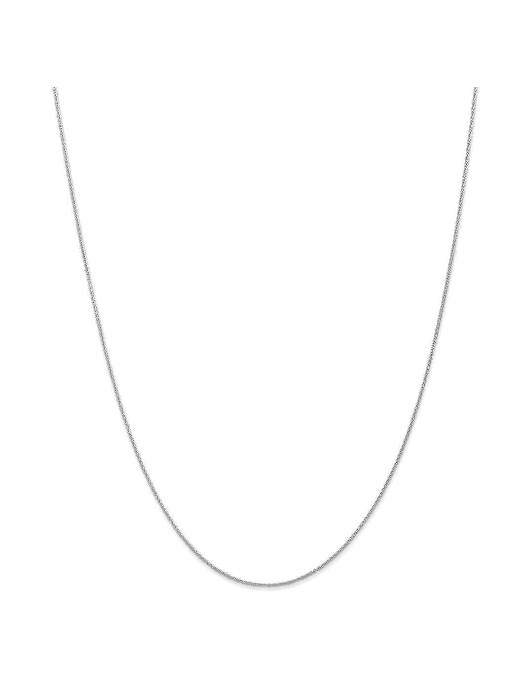 14k White Gold 1mm Wide Parisian Wheat Chain Necklace