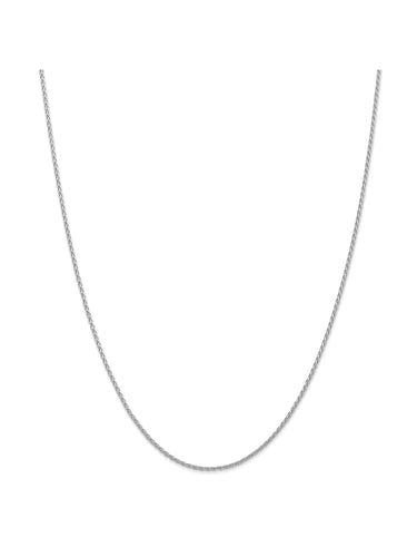 14k White Gold 1.5mm Parisian Wheat Chain Necklace