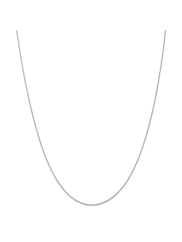14k White Gold .85mm Wheat Chain Necklace