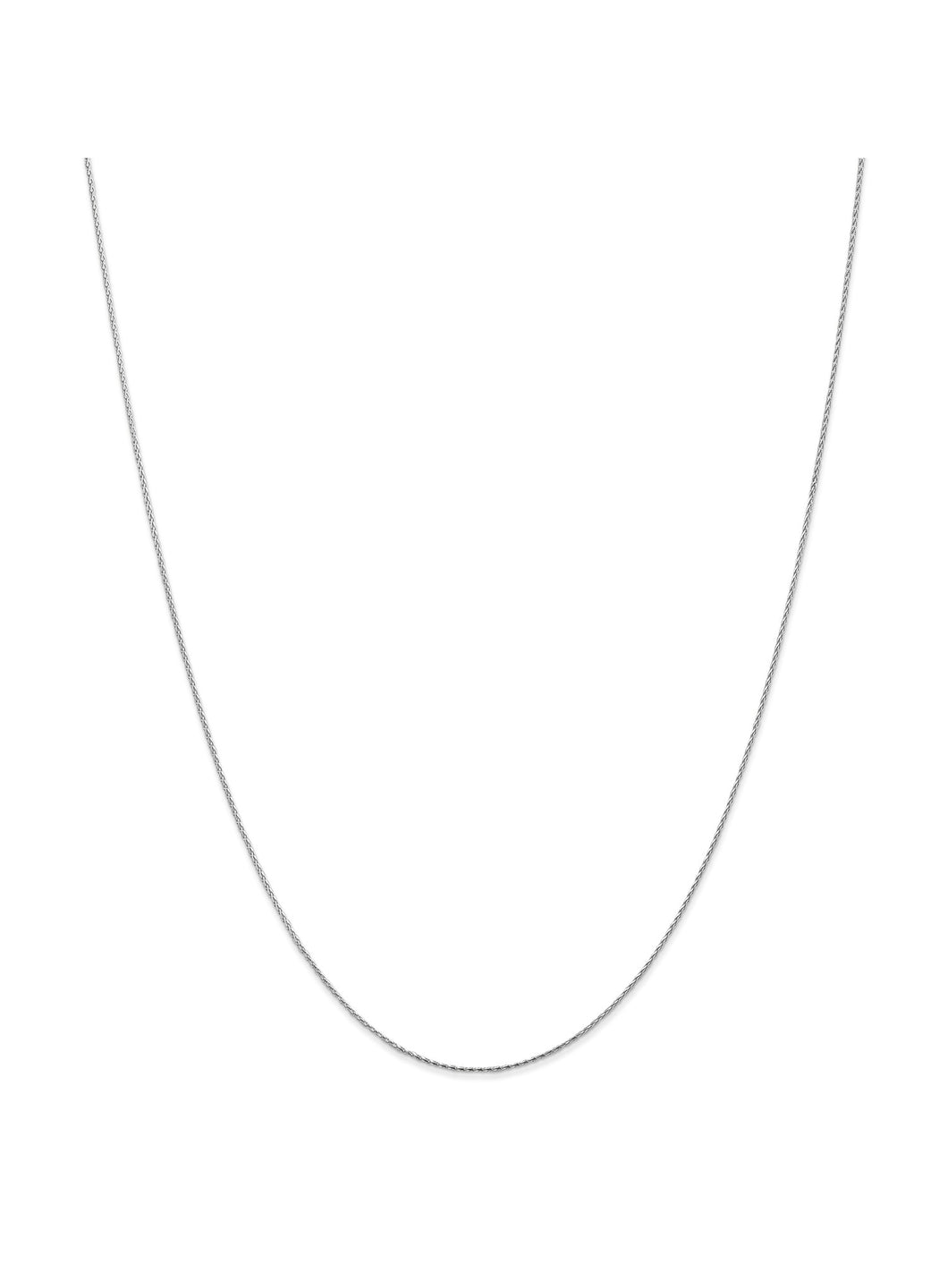 14k White Gold .85mm Wheat Chain Necklace