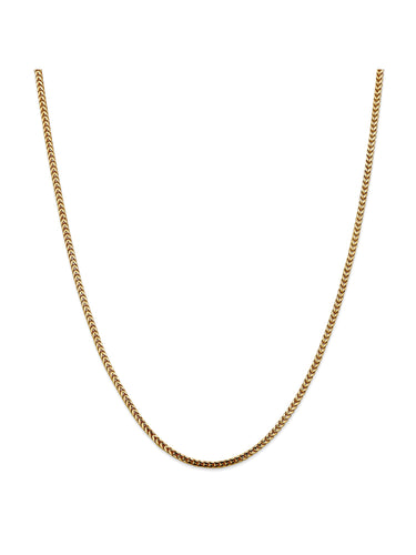 14k Yellow Gold 2.5mm Franco Chain Necklace