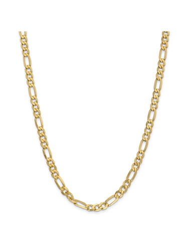 14k Yellow Gold 6.25mm Flat Figaro Chain Necklace