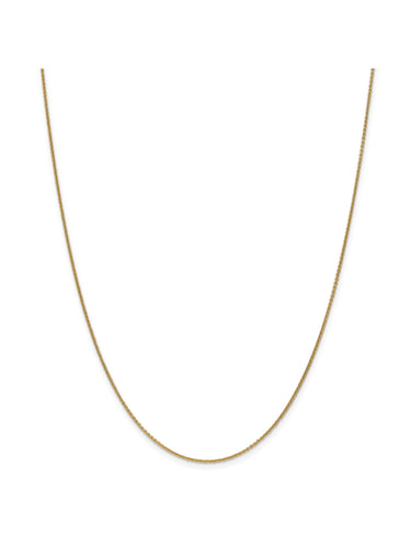 14k Yellow Gold 1mm Wide Cable Chain Necklace