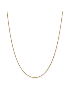 14k Yellow Gold 1mm Wide Cable Chain Necklace