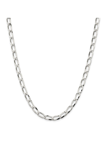 925 Sterling Silver 5.75mm Wide Link Chain Necklace