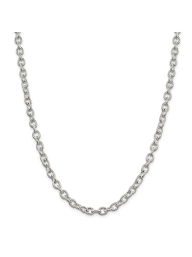 925 Sterling Silver 6.25mm Wide Rolo Chain Necklace
