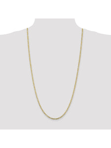10k Yellow Gold 3mm Wide Figaro Chain Necklace
