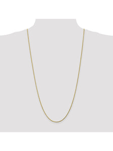 10k Yellow Gold 2mm Handmade Rope Chain Necklace