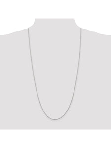 14k White Gold 1.3mm Machine Made D/C Rope Chain Necklace