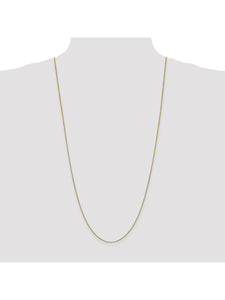 14k Yellow Gold 0.9mm Wide Box Chain Necklace