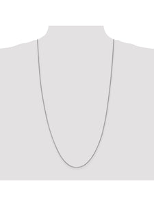 14k White Gold 1mm Wide Polished Box Chain Necklace