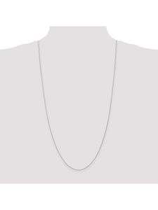 14k White Gold 1mm Wide Parisian Wheat Chain Necklace