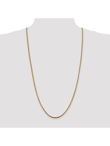 14k Yellow Gold 2.5mm Franco Chain Necklace